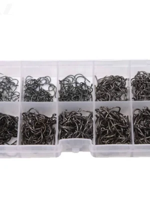 500 600Pcs High Carbon Steel Gold Black Barbed Carp Fishing Hook 10 Sizes 3  12  Sharp Ultrapoint Fishing Hooks Set With Eye