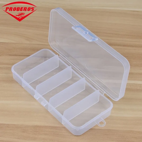 3a0223d1317e7f9cb380d1409946de18.webp 5 Compartment Plastic Fishing Tackle Box for Fishing Lures 132 5cm Transparent Hooks Spoons Fishing Tool Accessaries