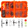 3ab0852345527b99a9e8fff90988015e.webp 141Pcs set Rock Sea Fishing Lure Accessories Fishing Connectors Swivels Set Pin Bearing Rolling Swivel Snap Fishhook Lur
