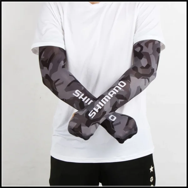 512289e478012876469d60620cc0871d.webp Camo ICE Silk Fishing Arm Sleeves UPF50 Cycling Cool Comfortable Anti UV Protection Fishing Accessories
