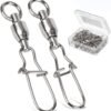 61tTqX2LxTL._AC_UF1000,1000_QL80_ 2 Stainless Steel Fishing Connector Pin Bearing Rolling Swivel Snap P Fishing Tackle Accessories with box