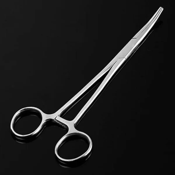 65a20dea7a30d859ee9997b4d323126a.webp 18 5cm Stainless Steel Fishing Scissors Fish Hook Remover Pliers Bait Removal Tool Curved Tip Clamps Fishing Forceps