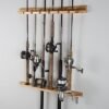 6 Slots Fishing Rod Holder Vertical Wall Mount Display Pole Storage Rack Durable Stand