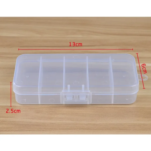 9d75fd3c808a18f58ac24db71cbbe590.webp 5 Compartment Plastic Fishing Tackle Box for Fishing Lures 132 5cm Transparent Hooks Spoons Fishing Tool Accessaries