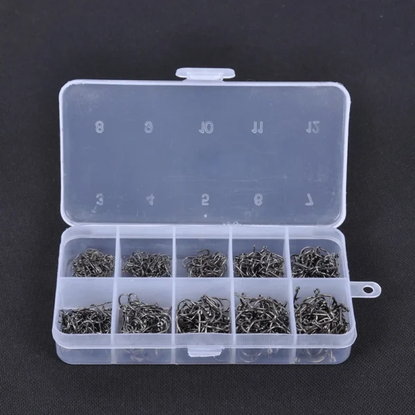 9eb0a018daad3086716df3db20050b67.webp 500 600Pcs High Carbon Steel Gold Black Barbed Carp Fishing Hook 10 Sizes 3 12 Sharp Ultrapoint Fishing Hooks Set With Eye