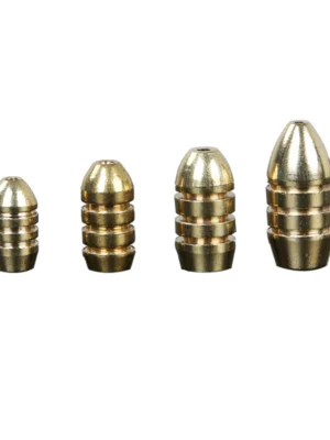 10Pcs Copper Brass Weight Fishing Sinker Lead Brass Sinkers Bullet Weights Drop S for Texas Rig Soft Bait Accessory Tackle