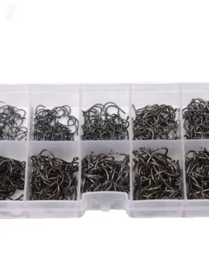 500 600Pcs High Carbon Steel Gold Black Barbed Carp Fishing Hook 10 Sizes 3  12  Sharp Ultrapoint Fishing Hooks Set With Eye