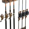 6 Slots Fishing Rod Holder Vertical Wall Mount Display Pole Storage Rack Durable Stand