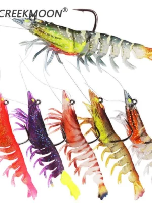 9cm 12g Bait Shrimp Soft Luminous Artificial Soft Prawn With Hook Jigs Lure Swimbait Wobbler Spinning Tackle Bait Fishing Tackle